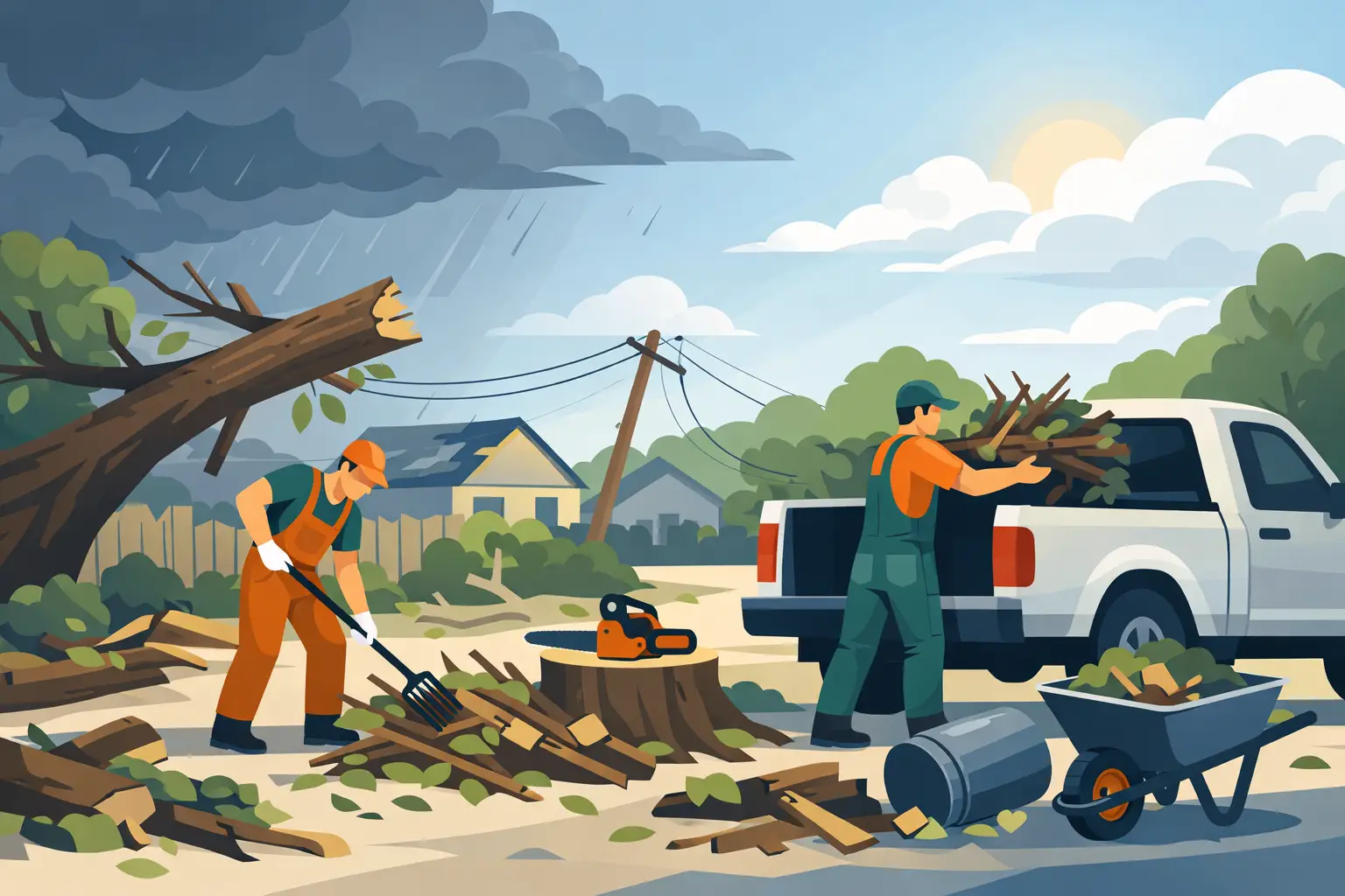 Yard Cleanup Service After Storm Damage